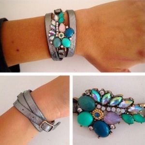 SUPER CUTE ~ PEACOCK METALLIC WRAP BRACELET